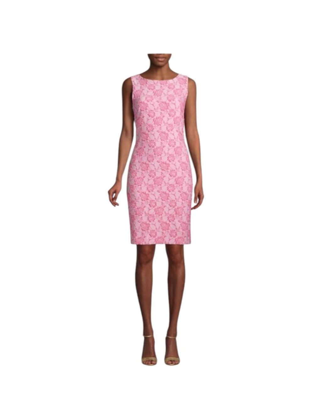 Donna Ricco NWT $138 Women's Pink Floral Jacquard Sheath Dress, Size 10